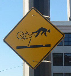 bicycle crash sign