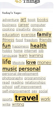 43 things top tags